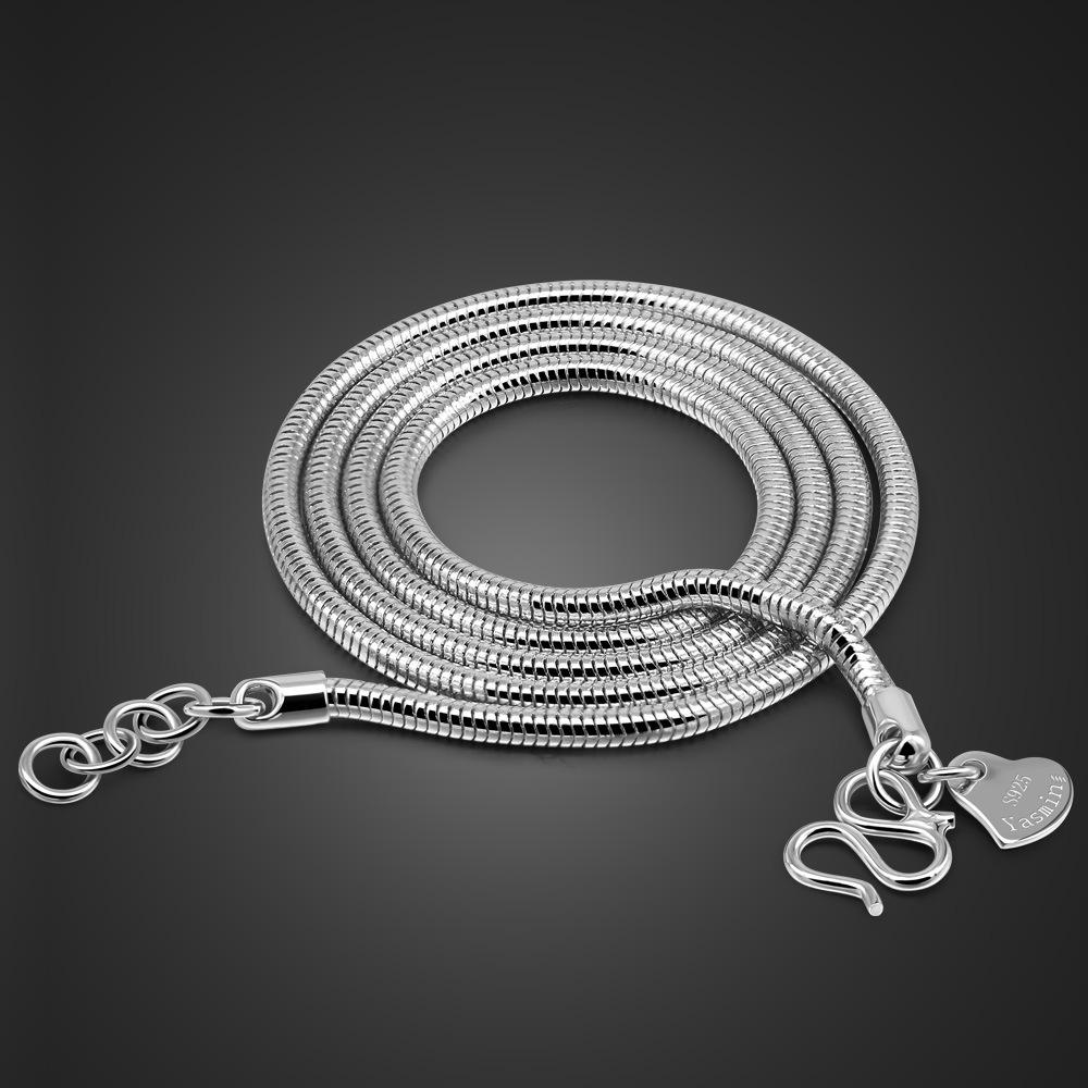 

2.5Mm Snake Bone Chain Necklace Men S Simple Pendant With Chain Electroplated Platinum Jewelry 51cm