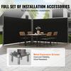 Black Retractable Patio Screen 236 Inch In Length Office Dividers 71Inch In Height Retractable Screen Partition Wall Outdoor Retractable Gate