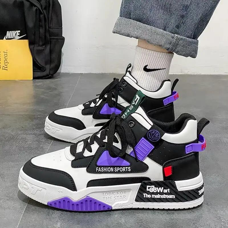 Fashion Platform Shoes Men's Shoes Outdoor Hip Hop Skate Shoes Tenis Masculino Casual Sneakers Men Lace-up Breathable Shoes