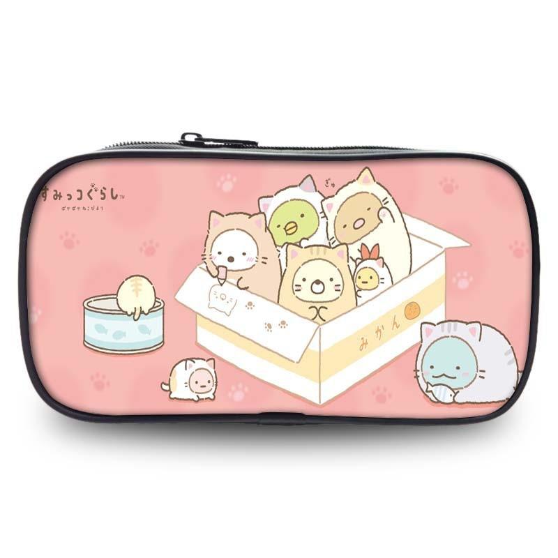 Söt pennställ från Sumikkogurashi i slitstarkt nylon för skol- och kontorsmaterial