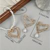 Love pendant earrings stud earrings imitation diamond inlaid pendant necklace set