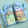 2PCS Cartoon Printed Oven Mitt Cotton Lining Kitchen Cooking Glove  Microwave Oven Hot Pot