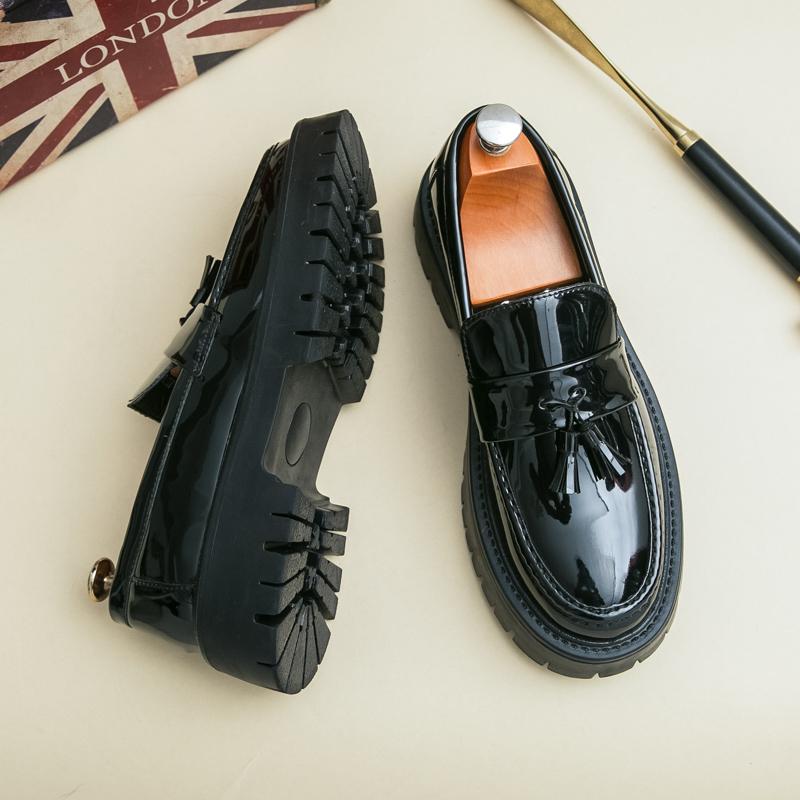 

Мода Модные Мужские Лоферы Черные Зеленые Мужские Толстоподошвенные Износостойкие Лакированная Кожа Глянцевые Деловые Туфли Социальные Туфли Размеры 38-46 46 чёрный