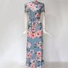 Elegante Abito Lungo Estivo con Stampa Floreale Donna Maxi Tunica Festa Serale Abito da Sole