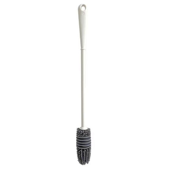 Silicone Bottle Cleaning Brush with Long Handle Soft Bristles Narrow Collar Scrub Brush Glassware Baby Bottles Cleaning Tool