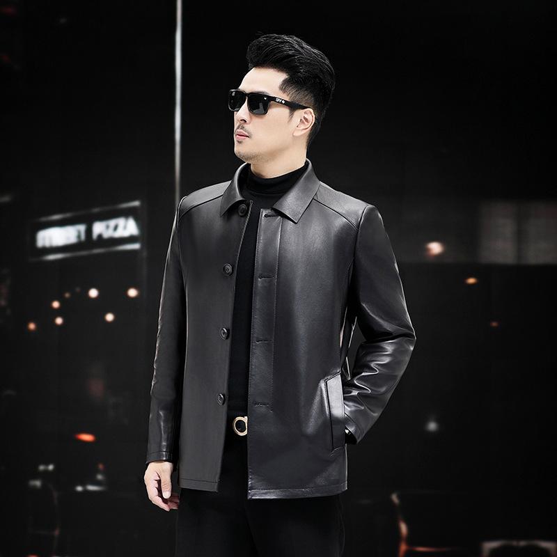 Genuine leather jackets for men in autumn and winter new business casual fashion simple genuine leather jackets