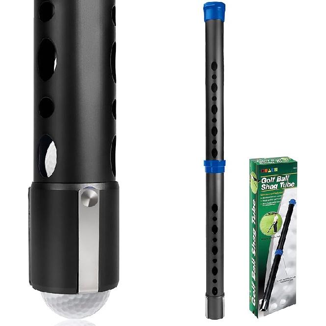Golf Ball Picker Upper Aluminium Alloy Golf Ball Retriever Shag Tube, Golf Ball Shagger Holds 20 Golf Balls Retriever Tool Golf Ball Collector,
