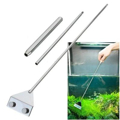 Aço Inoxidável Aquário Aquário Algas Lâmina Raspadora Navalha Aquático Água Planta Viva Grama Limpeza Multi-Ferramenta Limpador Kit Conjunto