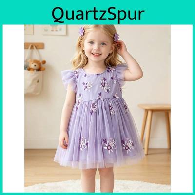 Vestito estivo in cotone stile principessa per bambina con tessuto traspirante