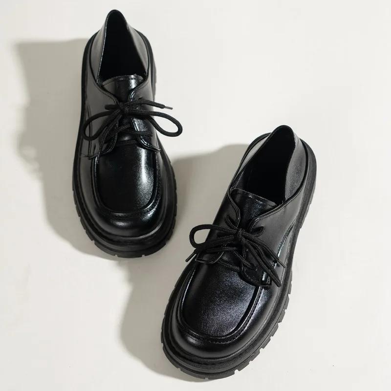 Fashion Women's Thick Heel Shoes Spring New Round Head Deep Mouth Front Strap Thick Sole Anti-slip Wear-resistant Low-top Shoes