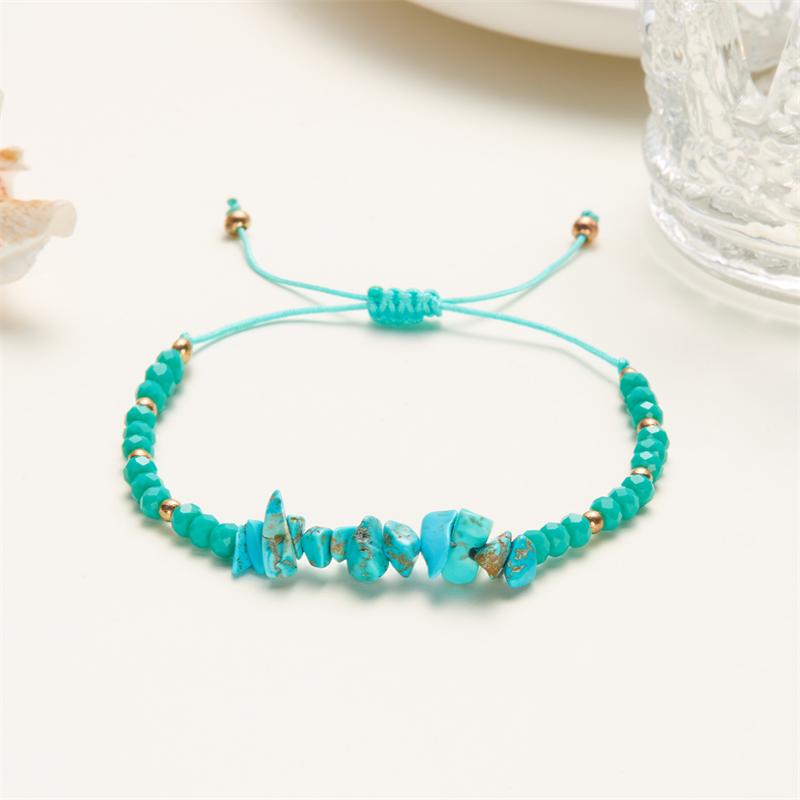 Natural Stone Gravel Chip Beads Bracelet Irregular Pink Crystal Amethysts Quartzs Bracelets Adjustable Wristbands For Women Men