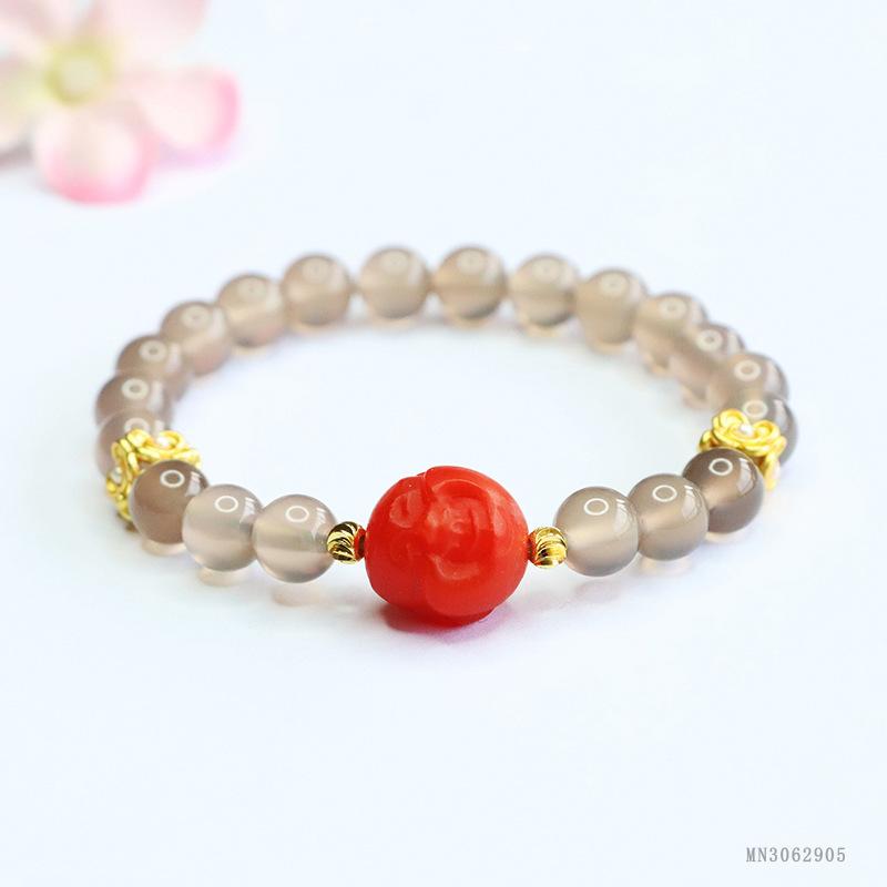 2026 Ximang Smoke Chalcedony Bracelet 2026an Agate Head Jewelry Factory S3062905