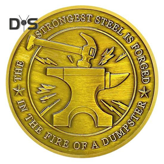 7/9Pcs Dumpster Flame Challenge Coin Double-sided Carved Metal Commemorative Medal Medallion Round Collection Coin Home Office Desk Decoration