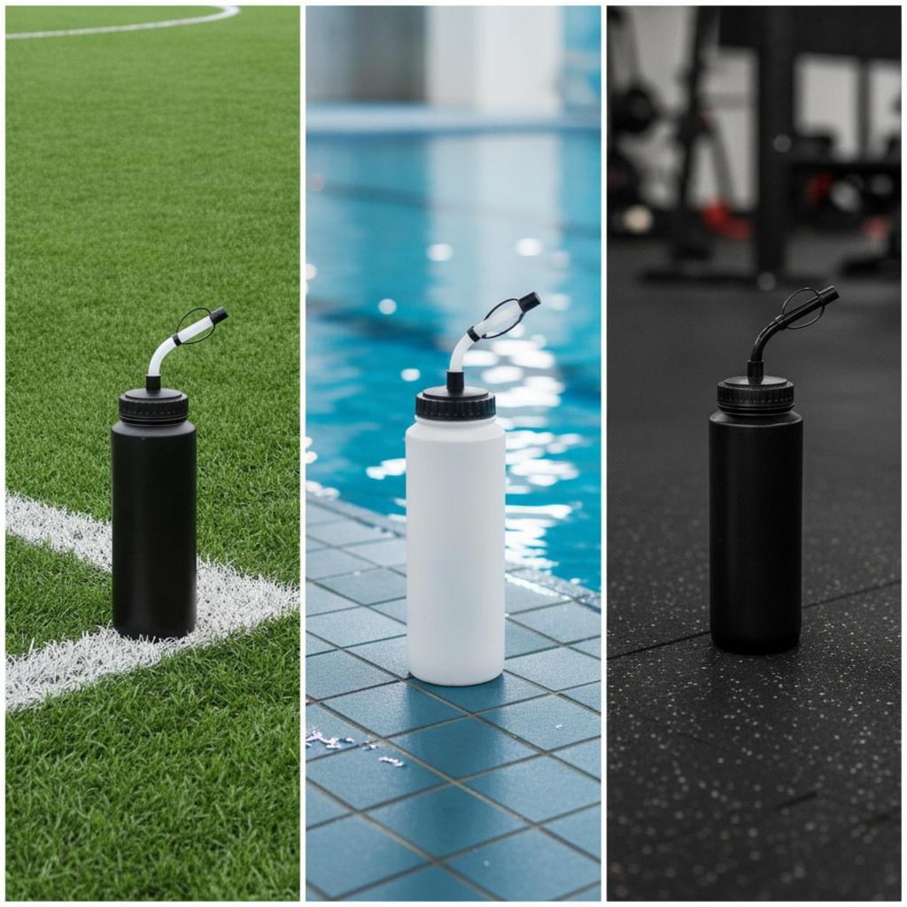 Sports Water Bottle with Tube Long Straw for Cyclists