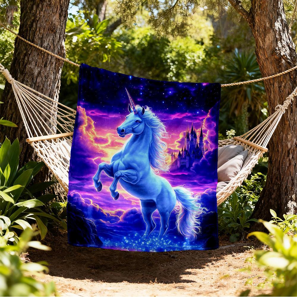 

Unicorn Fantasy Outdoor Flannel Blankets, Outdoor travel, Home Blankets, Fan Gifts,Suitable for All Seasons, Christmas Gifts. R1127097 80x120cm
