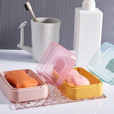Porte-savon de salle de bain avec couvercle, boîte à savon en plastique pour la maison, garde le savon au sec, porte-savon de voyage, plateau à savon portable, récipient de rangement pour savon