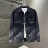 The Same Senger Fashion Men'S Autumn New Lapel Denim Jacket Personality Dark Flower Gradual Change Color Korean Version Tide
