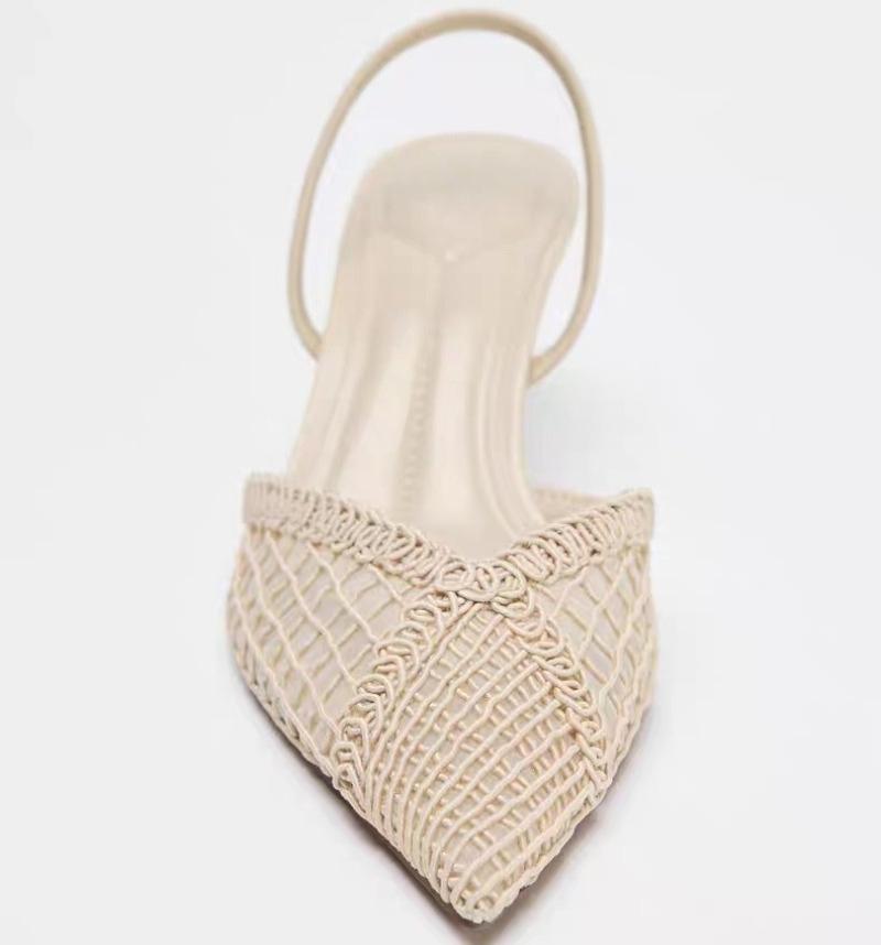 Fashion Comfort Mesh Woven Brand Pumps Women Summer Fashion Pointy Toe Thin Heel Designer Shoes Elegant Banquet Dress Shoe Zapatos Mujer