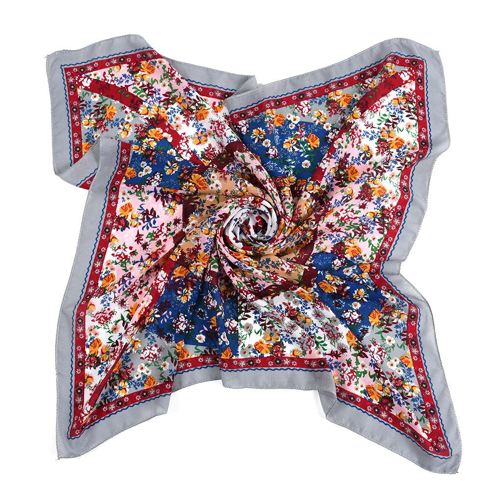Ethnic Style Women Square Scarf Russian National Shawl Hijab Head Scarves Ladies Retro Floral Print Bandana Foulard Handkerchief
