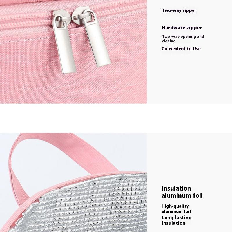 Portable Double-layer Lunch Bag Office Handbag Cooler Bento Box Picnic Cooler Bag Large Capacity Fresh-Keeping Lunch Boxes