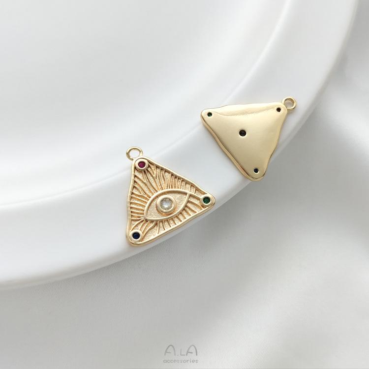 14K Gold-Filled Zircon Star Moon Pendant Charm