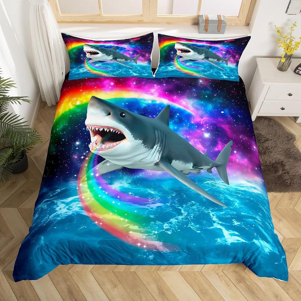 Purple Leopard Print Three-Piece Quilt Cover 3D Digital Printing Bedding Set Bed Cover