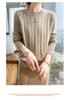 Autumn Winter Women's Thick Cashmere Round Neck Pullover - Retro Cable Knit Soft Sweater