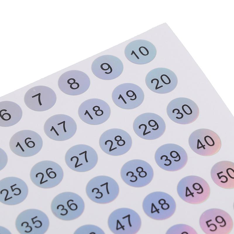1–500 Laser-Nummern-Etikettenaufkleber, Bastel-Nagellack-Lippenstift-Farbetiketten-Aufkleber
