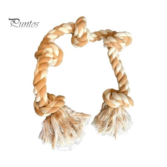 

Игрушка-веревка для собак, агрессивная, жевательная игрушка с 5 хлопковыми узлами, натуральная хлопковая веревка, помощник по дрессировке собак хаки