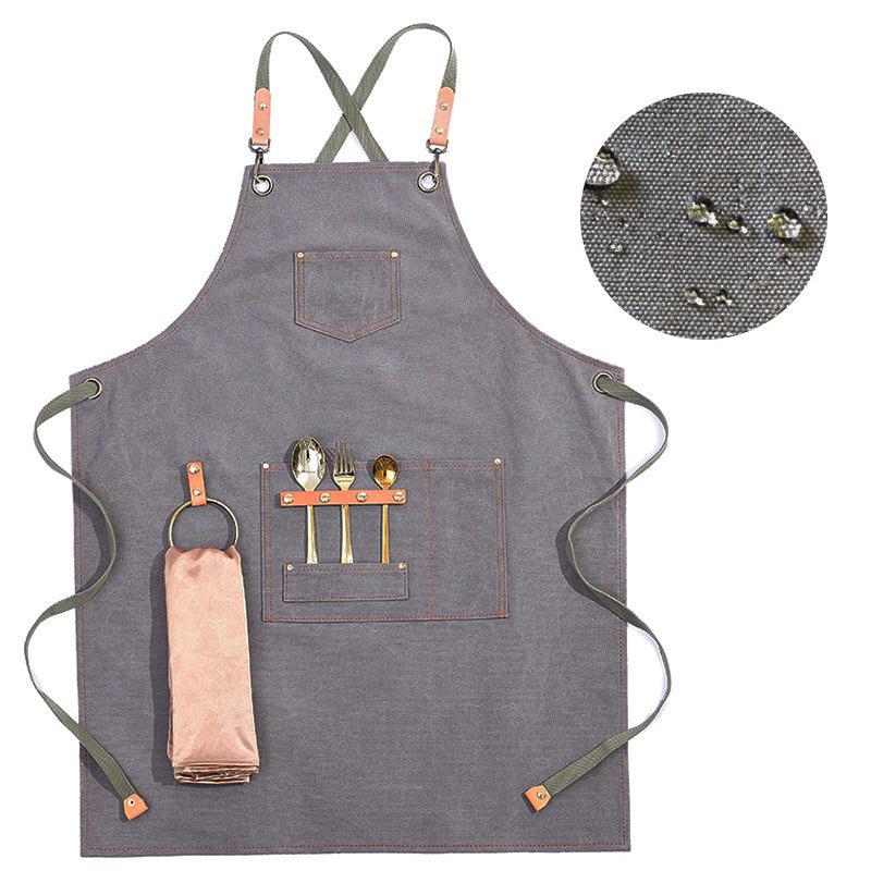 Плотный холщовый фартук-пояс для кейтеринга, молочных коктейлей, кофейни, парикмахерской, выпечки – С возможностью нанесения логотипа