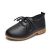 Spring new low-top princess shoes for boys and girls, new British-style lace-up single shoes, black leather shoes for students