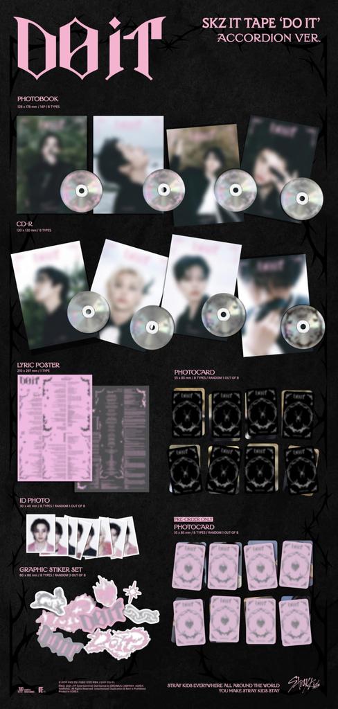 Stray Kids DO IT SKZ IT TAPE Album with Tracking Sealed Random (Accordion Version)
