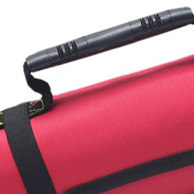 Roll Up Tool Bag Oxford Cloth Multi Pocket Thickened Handle Zipper Tool Bag For Electrician Blue
