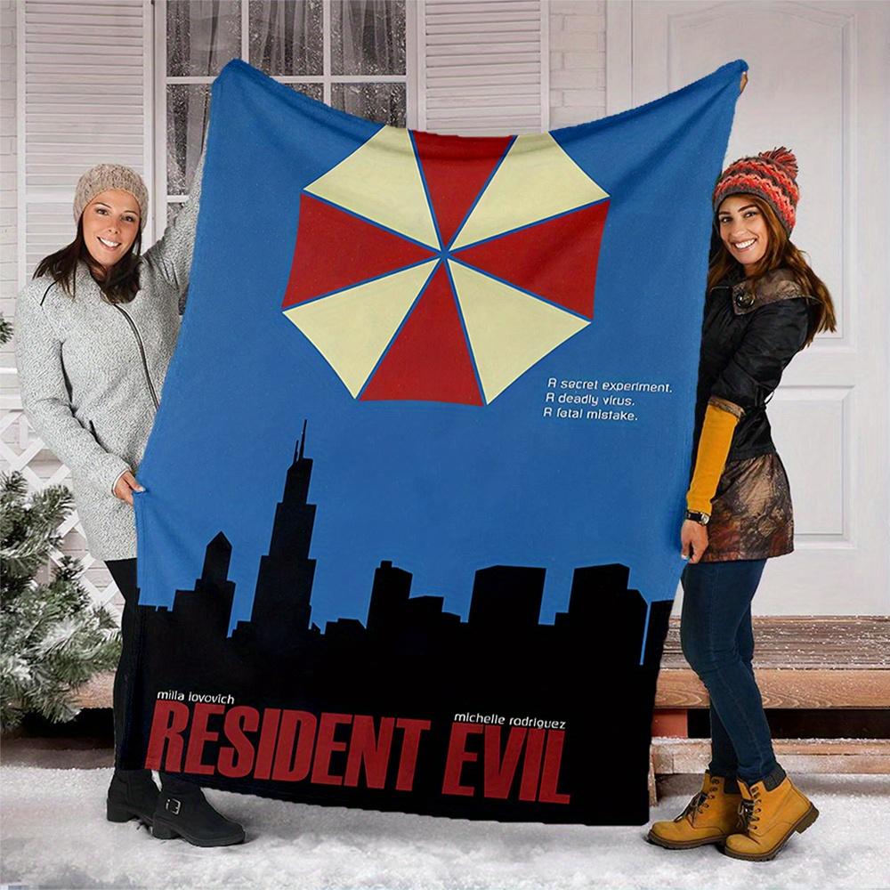 1pc Resident Evil Digital Printed Flannel Blanket, Super Soft Plush Bed Cover,Blanket for Sofa, Bed, Office, 70175
