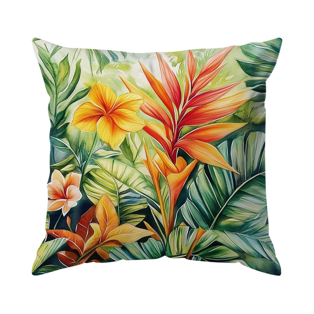 Tropical Flowers Cushion Pillowcase Printed Polyester 40/45/50Cm Throw Pillowcover Decorative Sofa Cushion Pillowslip Home Decor