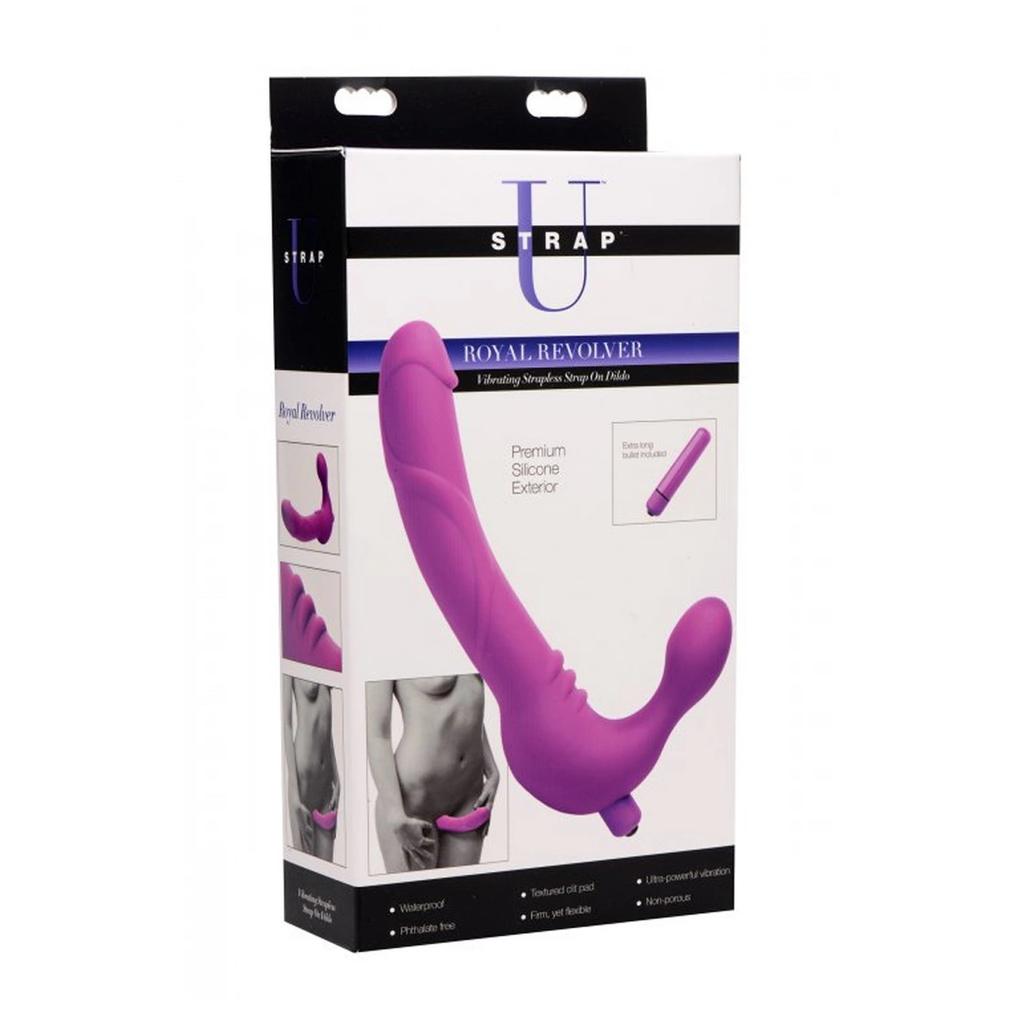 XR Brands - Triple Vibrating Silicone Strapless Dildo Royal