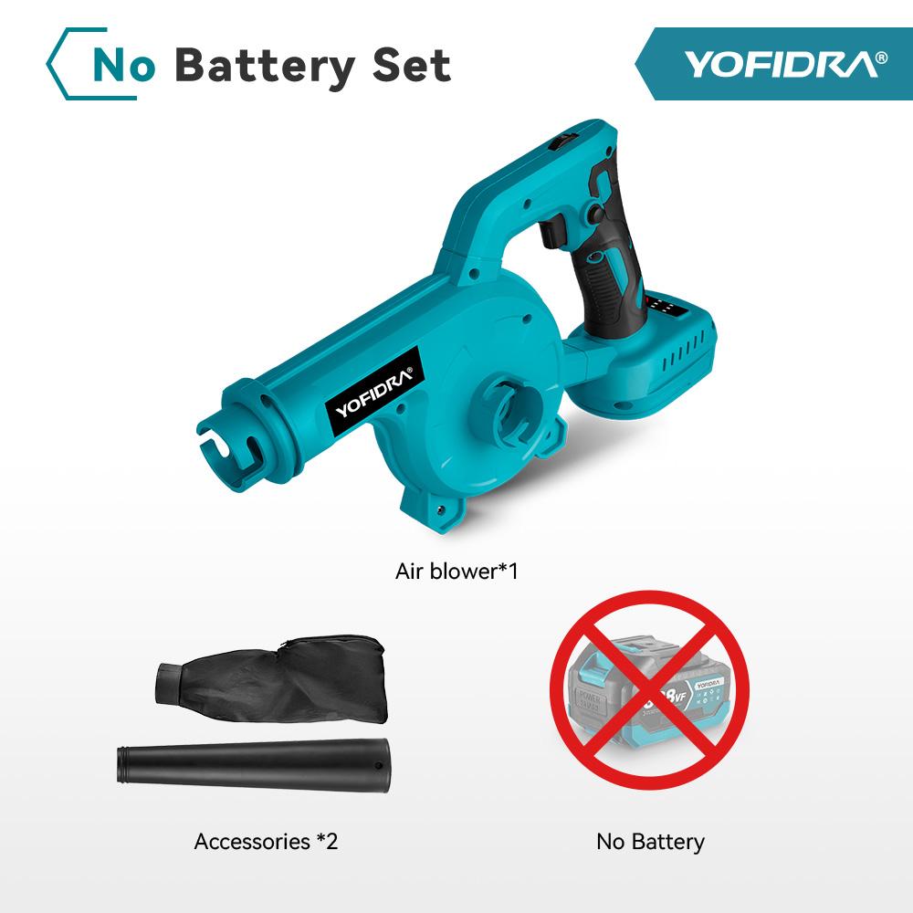 Yofidra Bürstenloser Hochleistungs-Elektro-Gebläse mit 6 Gängen, Garten- und Haushaltsstaubreinigungsgebläse, Elektrowerkzeuge für 18-V-Makita-Akkus
