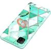 Coque - BOOLING - pour Samsung Galaxy A32 5G - Turquoise - Support Anneau Rotatif 360° - Motif Marbre