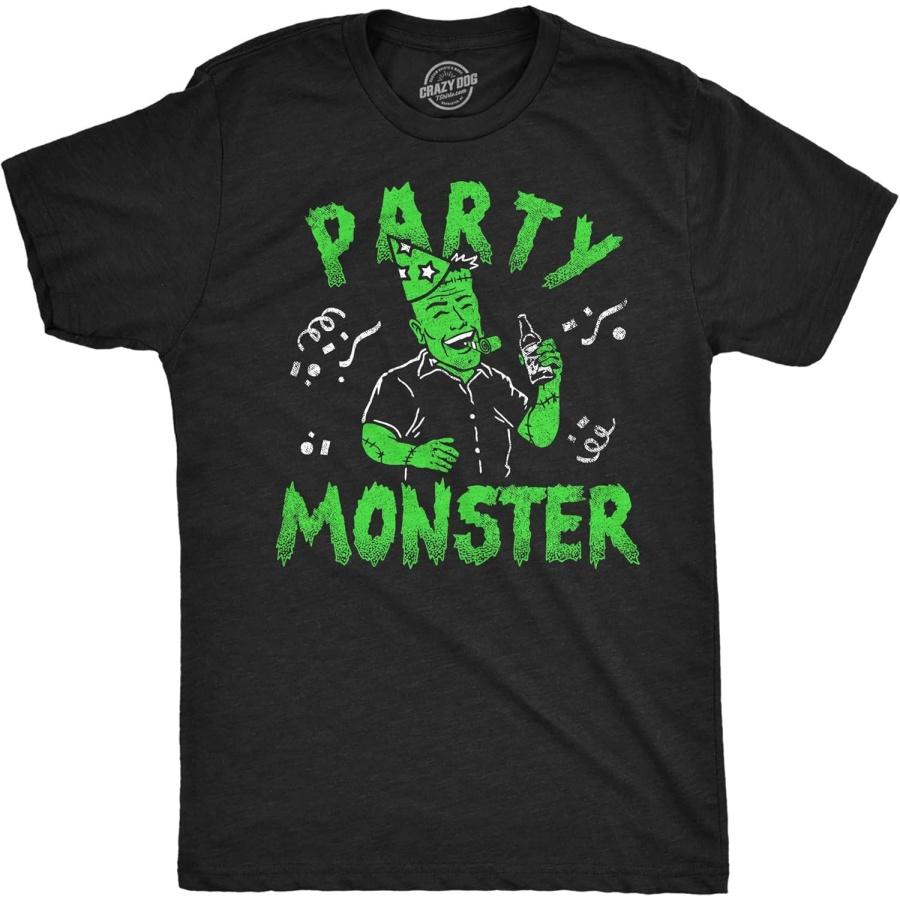 Mens Funny T Shirts Party Monster Sarcastic Halloween Party Frankenstein Graphic Tee for Men XXXXXL разноцветный