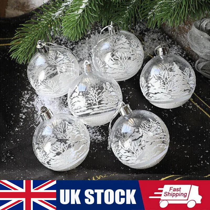 

6 шт. 6 см рождественские ПВХ стеклянные шары снежный шар подвесное украшение рождественская елка декор 6Pcs