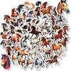 56 Dynamic Galloping Horse Stickers, Oil Painting Fengjun Horse Pattern, Hand Account Decoration Retro Animal Stickers