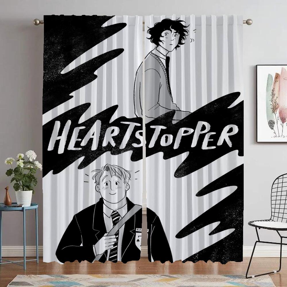 Window Curtain for Room 2 Panel Heartstopper Partition Elegant Room Curtains Shades Tulle for Bedroom Halloween Decoration Child