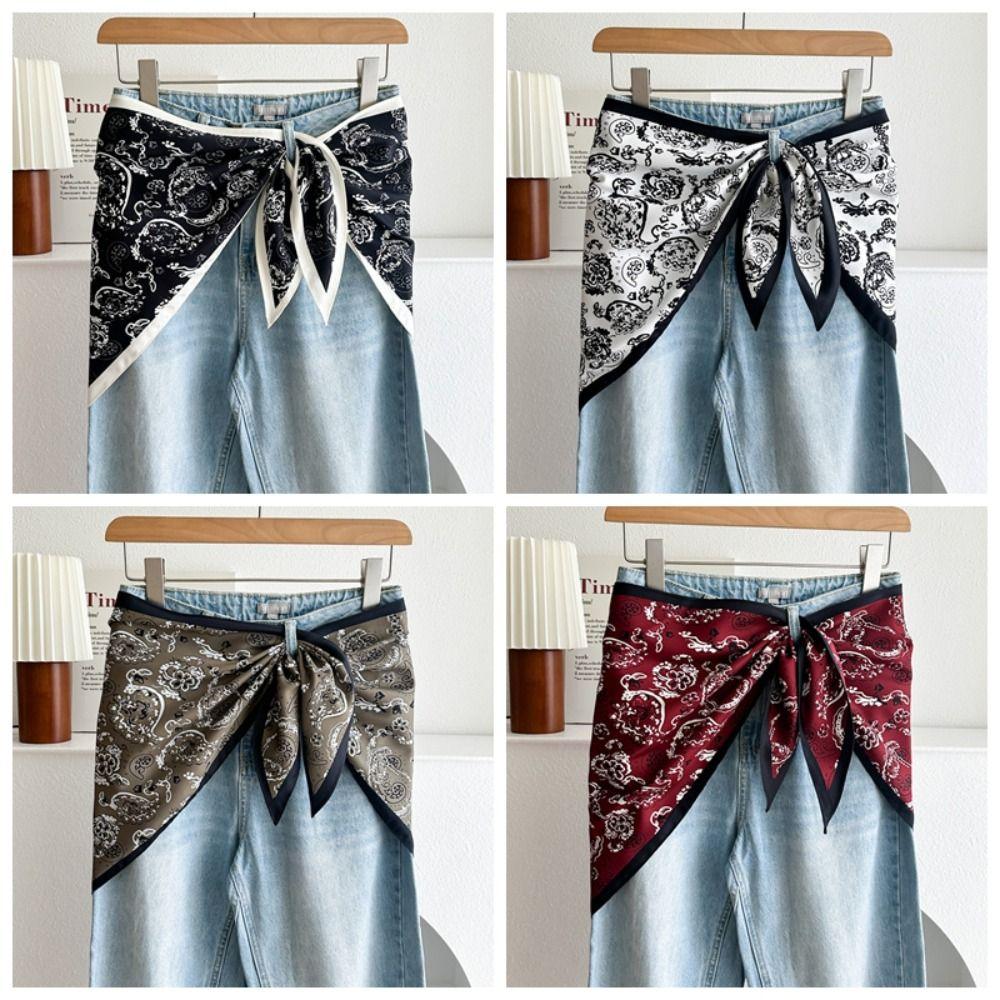Sciarpa di Seta Raso Moda Stile Letterario Stile Etnico Sciarpa da Vita da Donna Accessorio Versatile Accessorio per la Vita dei Jeans Vita dei Jeans