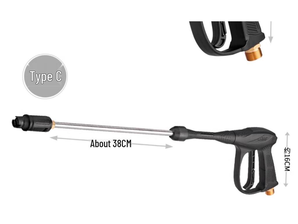 High-Pressure Car Wash Water Gun Head with Spray Nozzle, Brush, and 58-Type Compatibility for Household Cleaning
