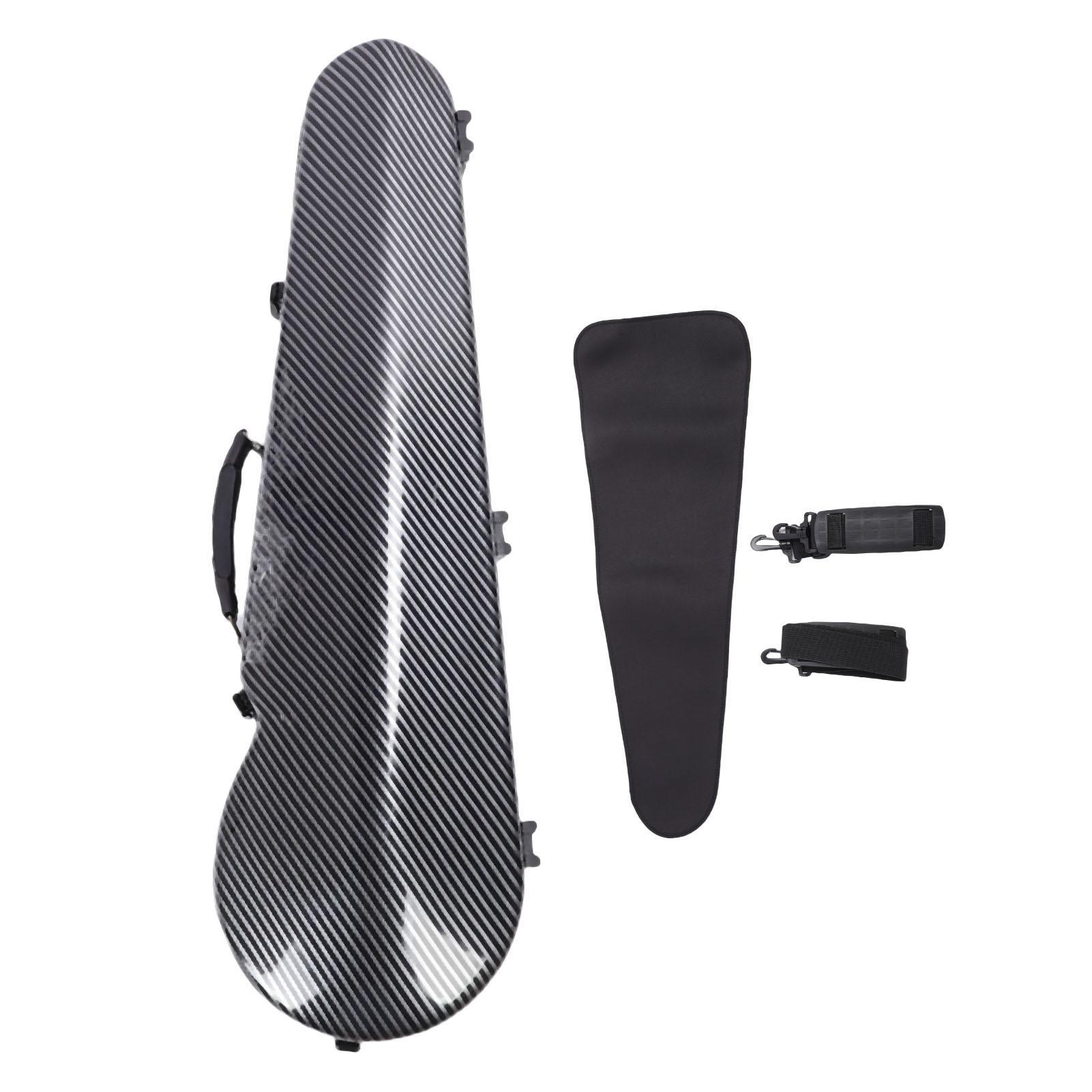Scatola Porta Violino per Taglia 4/4 3/4 1/2 1/4 1/8 Leggero Custodia per Violino in Fibra di Carbonio con Spallacci Integrati
