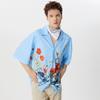 INCERUN Men Floral Printed Short Sleeve Hawaiian Shirts Oversized Lapel Buttons Tops