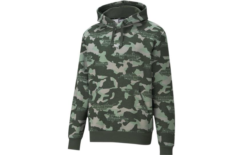 PUMA Sweatshirts Men s Army Green Hooded Moderate Regular 587668-64 L