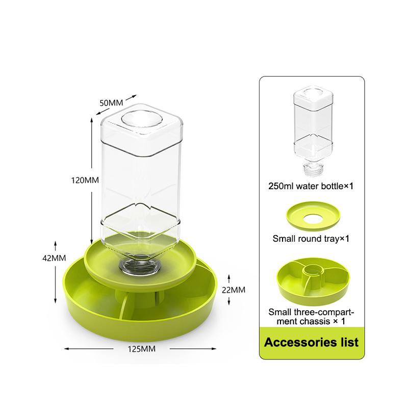 

Диспенсер для воды для рептилий Автоматическая поилка Кормушка Хранение корма Двухслойный контейнер Для ящериц Черепах Улиток Пауков Лягушек