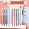 Japanese Style Press-Type White and Black Pen Set with Brush Stroke Tip, Smooth 0.5mm Black Ink for Students