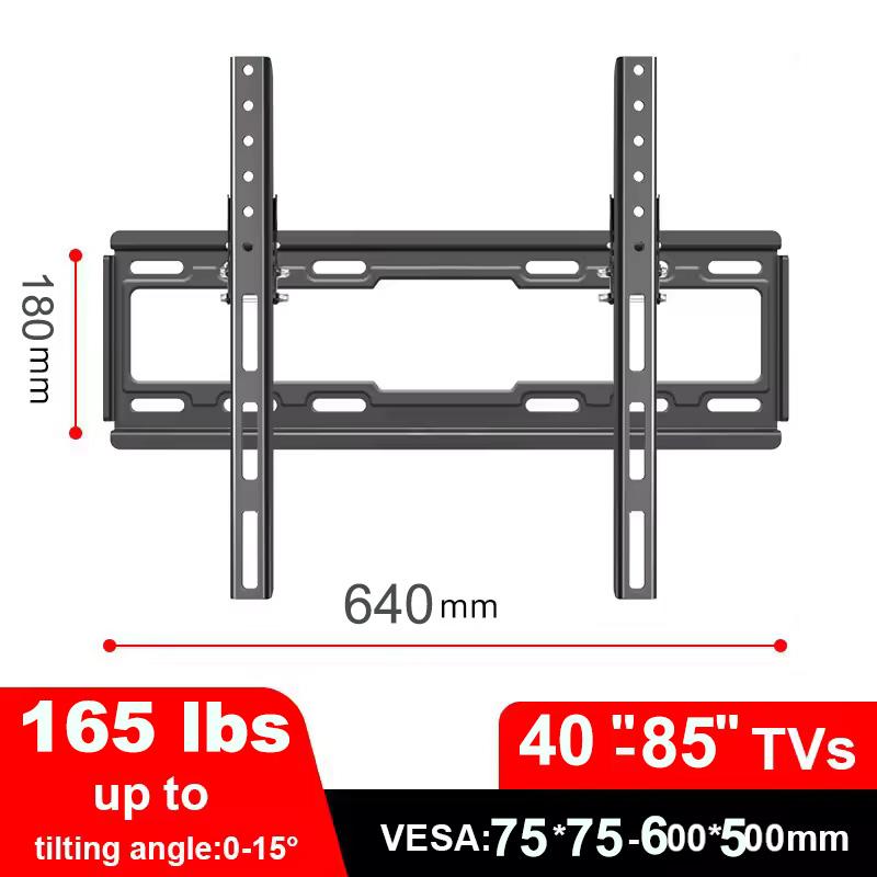 BEISHI Universal TV Bracket Low Profile TV Wall Mount Fixed for Most 40"-85" Flat/Curved TVs with Max VESA 600X500mm Up To 70kg